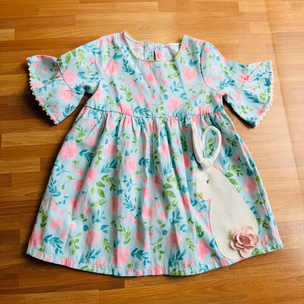 Mud pie Easter bunny floral dress size 24mos/2